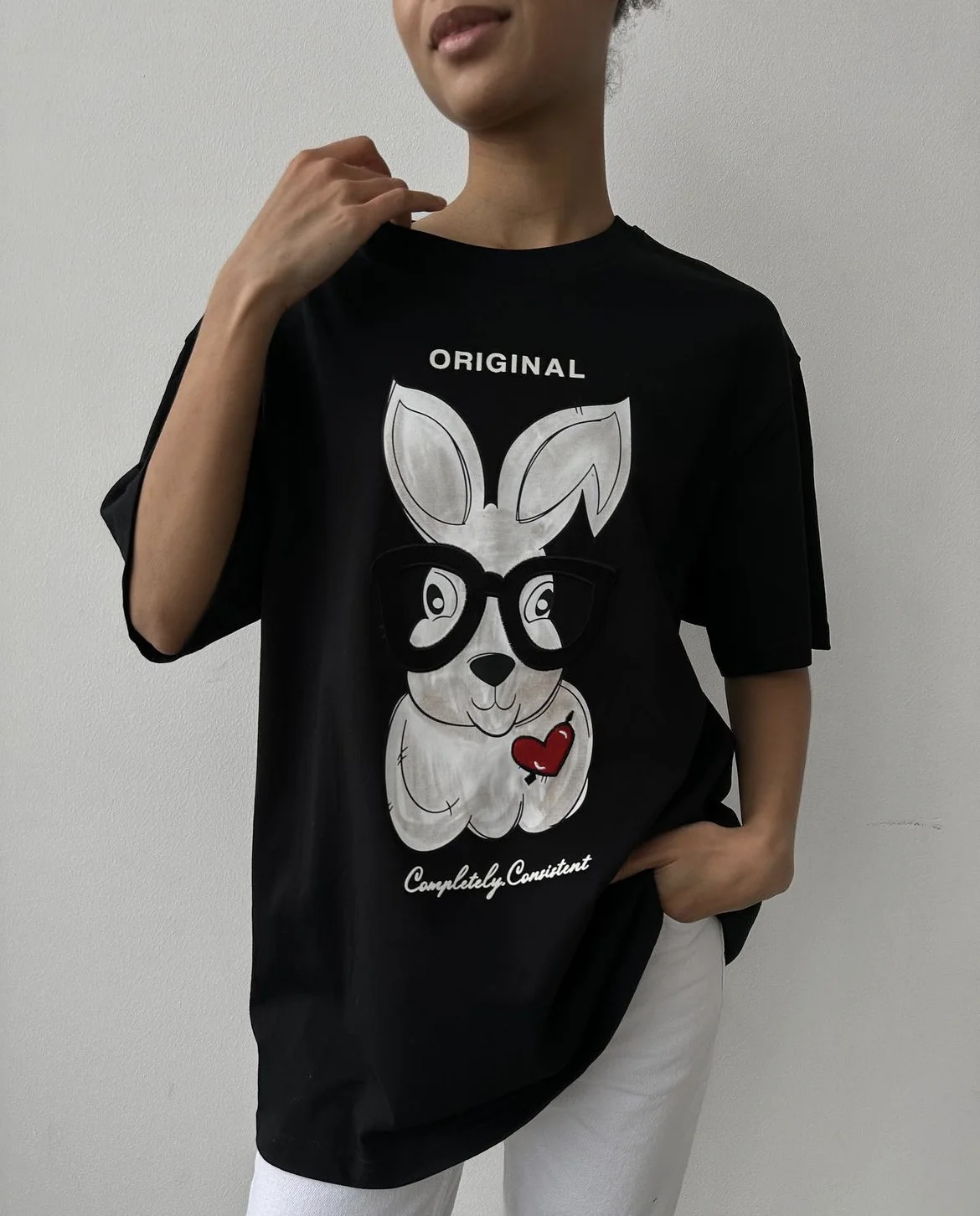 Hirsionsan Elegant Cartoon Printed T Shirt Women Summer Chic Casual Tees Cotton Jumper Clothes Oversized Pullover Female Tops