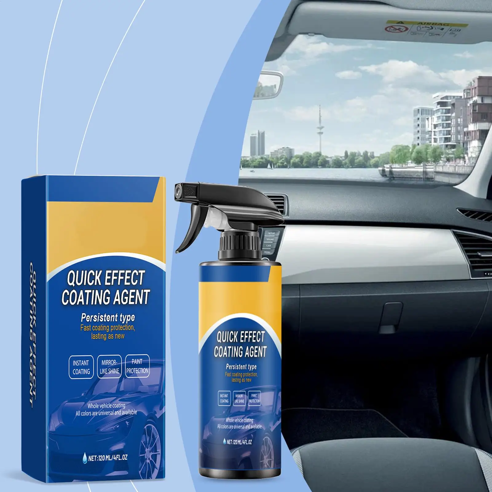 

120ML Quick-Dry Car Polishing Maintenance Spray Ceramic Coating Spray Auto Coating Hydrophobic Layer for Car Polishing