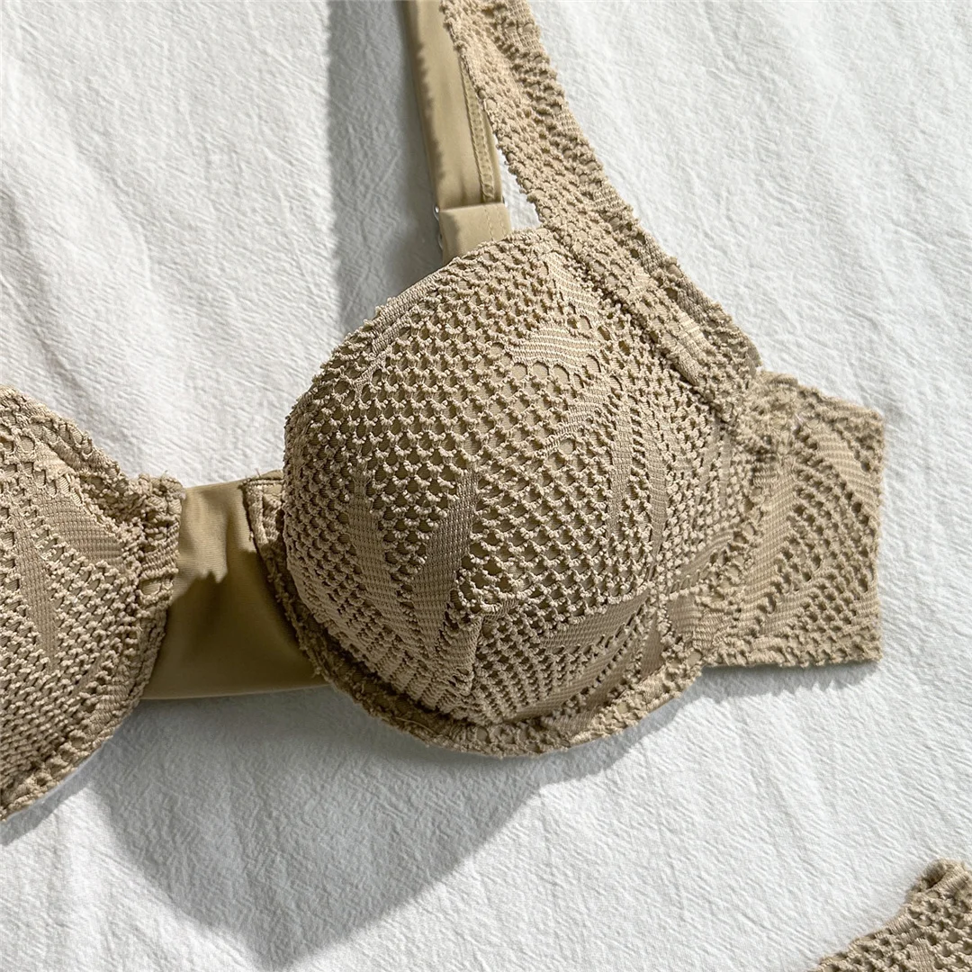Mit Sarong, Bügel-Bikini, Damen-Badeanzug, Damen-Bademode, dreiteiliges Bikini-Set, brasilianischer Badeanzug, Badebekleidung, Schwimmbekleidung V7936 – Detail 15