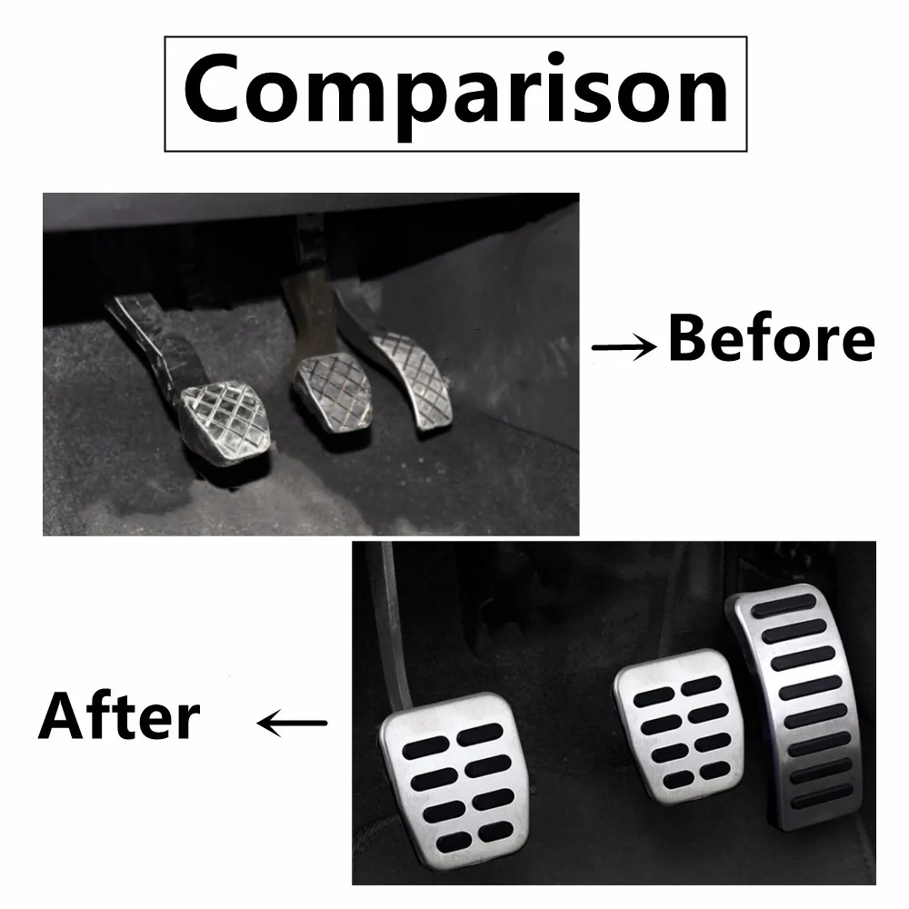 

Stainless Car pedal Cover For Skoda Fabia Volkswagen VW Ibiza 6K 6L 6J Polo 9N 6R Bora Golf MK4 IV Clutch Gas Brake pedals Pads