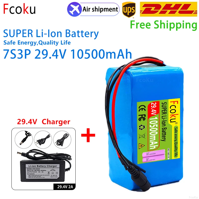 

FCOKU новый E-bike 7S3P 18650 24V 10500mAh комплект литий-ионный батарей, для электрического велосипеда мопеда 29,4 V литий-ионный аккумулятор