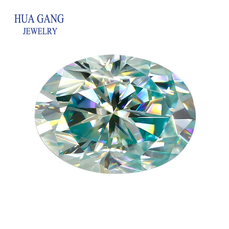 Real 0.3-5 Carats Blue Color Moissanite Diamond Jewelry Oval Cut Loose Gemstones Stone For Diamond Ring