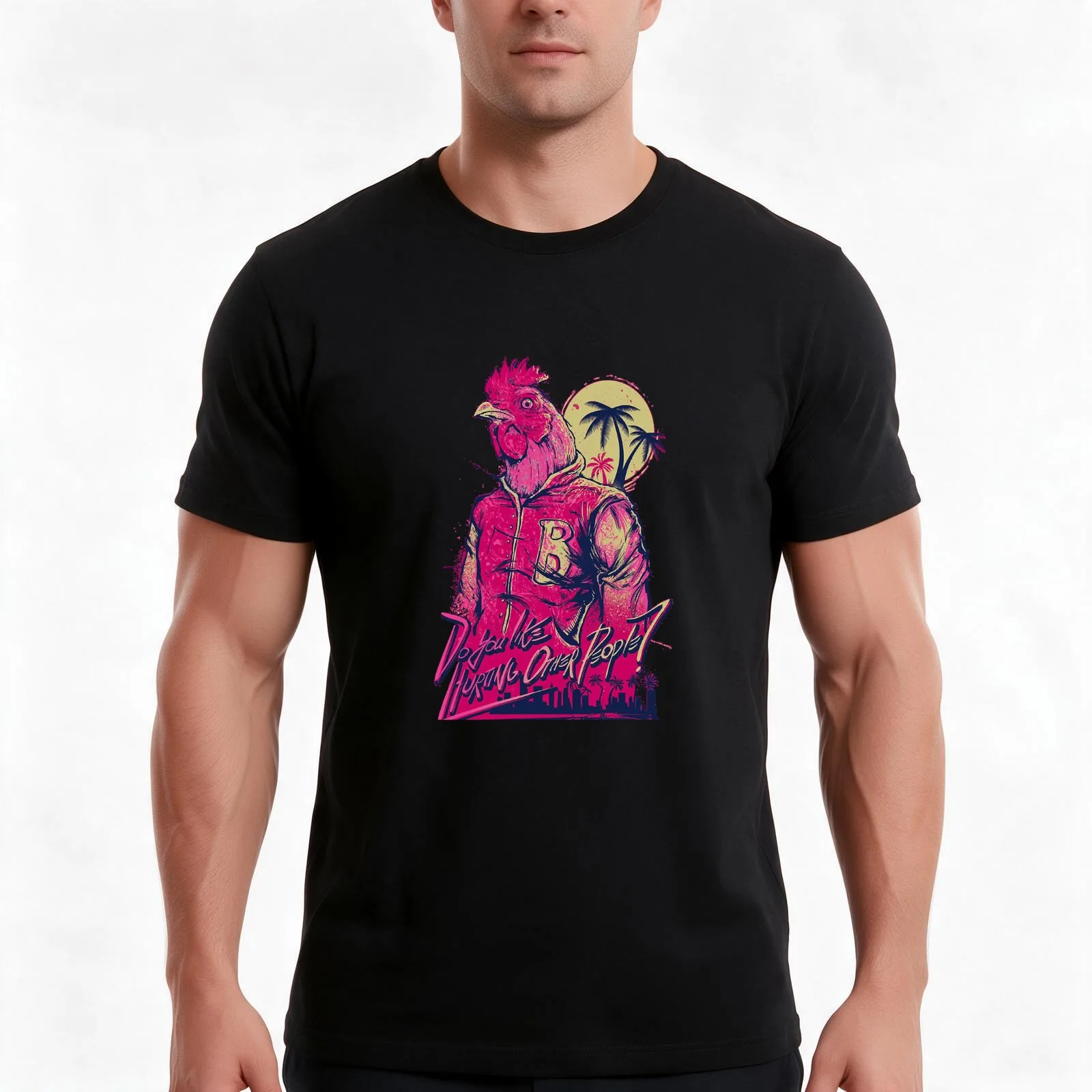 Hotline Miami Richard Classic T-Shirt Summer Casual Cotton Tee Oversized Streetwear Tops Vintage Graphic Print 100% Cotton