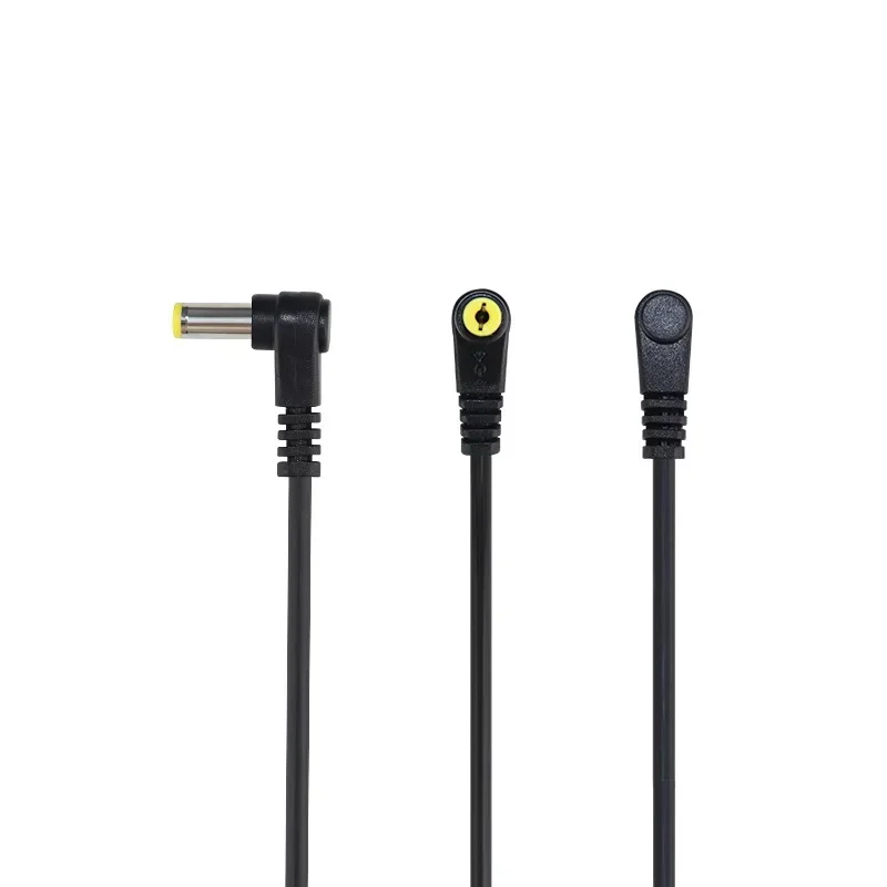 DC 5.5 x 2.1mm & 5.5 x 2.5mm Male 90 Degree Right Angle Connector Power DIY Cable Charging Line Monitoring Power Extension Wire