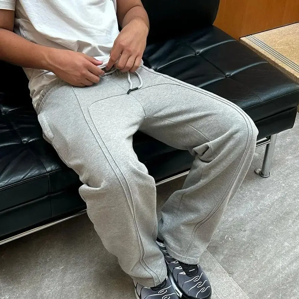 بنطال رياضي برباط مرن، سراويل كاجوال، ملابس هيب هوب راب ستريت Y2K #4