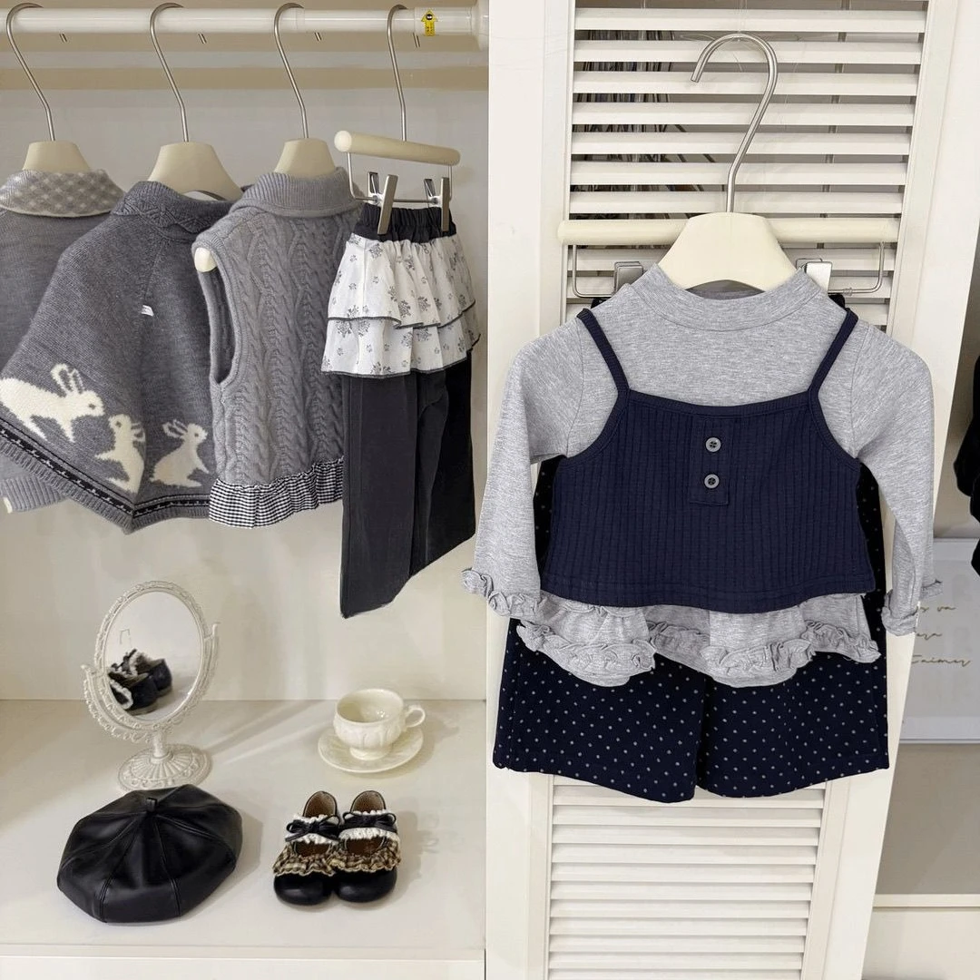 Sets Original Design for Girls Autumn Winter Korean Style Trendy Fashion Polka Dot Pants Three Piece Set 2025