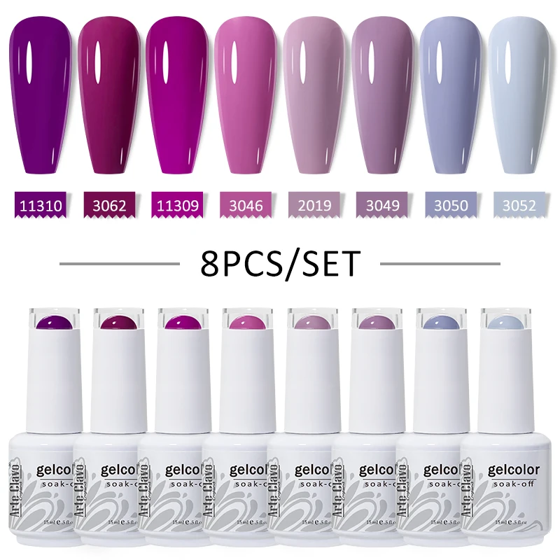 Arte Clavo 4/6/8/10 Stück Weihnachts-Gel-Nagellack-Set Glitzer Winter 411 Farben UV LED Nail Art Gel Semi Permanent Base Top Coat