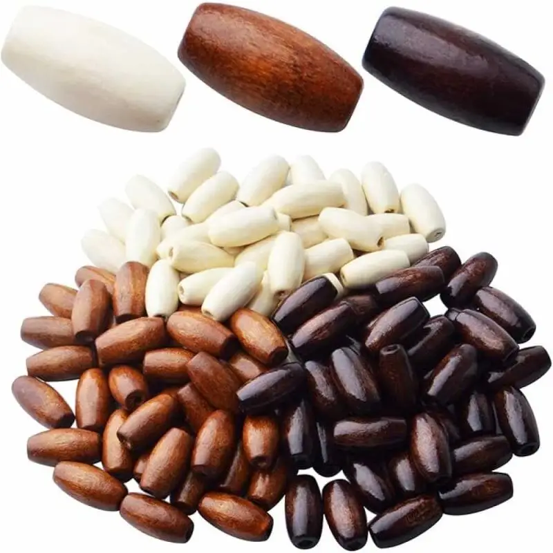 100~300pcs Olive Shape Natural Wooden Beads Loose Wood Beads Handmade Wooden Puzzle Prayer Long Spacer Beads DIY Jewelry Making