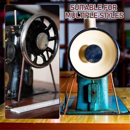 Imagen 2 del producto Cinturón para máquina de coser de pedal A79G, 6 uds., cinturón de cuero de repuesto de 72 pulgadas y 3/16 pulgadas con gancho para Singer/Costura