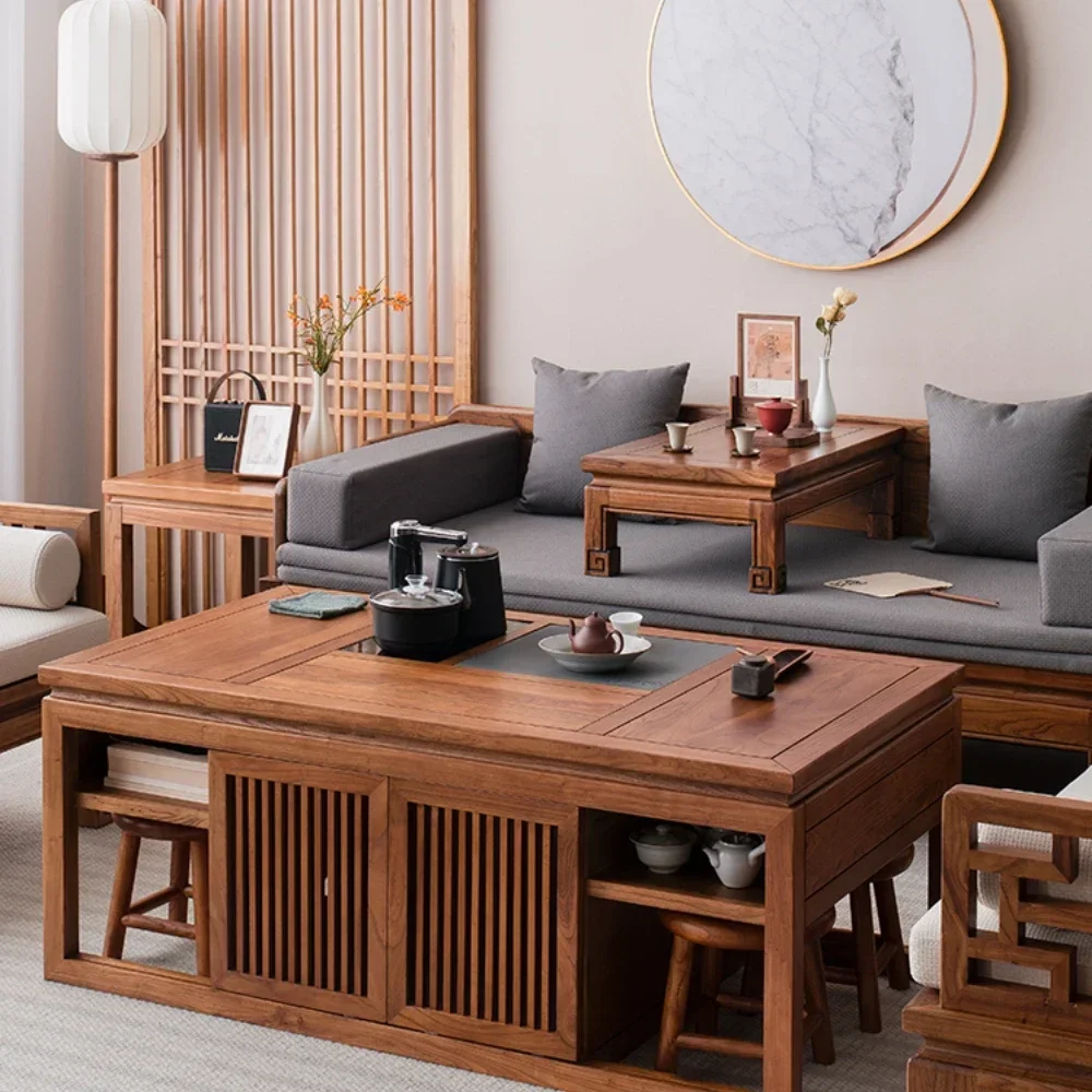 

Stone Tea Table Elm Living Room Home Zen Tea Kung Fu Tea Table with Kettle