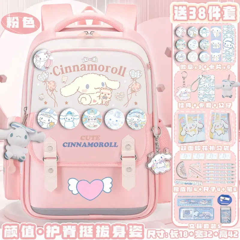 Sanrio tas sekolah siswa baru elastis Babycinnamoroll besar kasual dan ringan tahan air ransel tahan noda