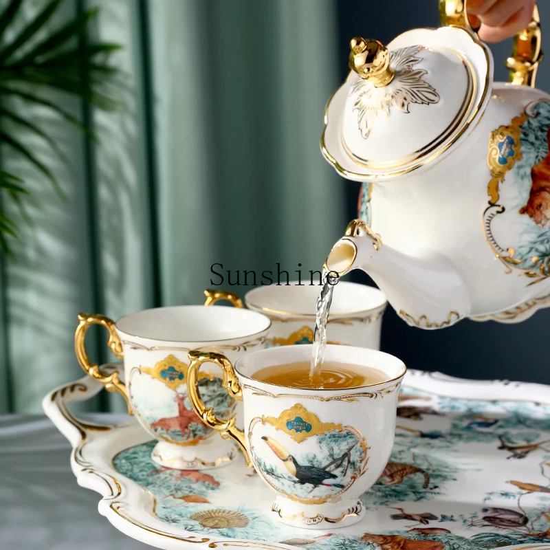 European creative household flower tea afternoon tea ceramic tea set coffee cup saucer