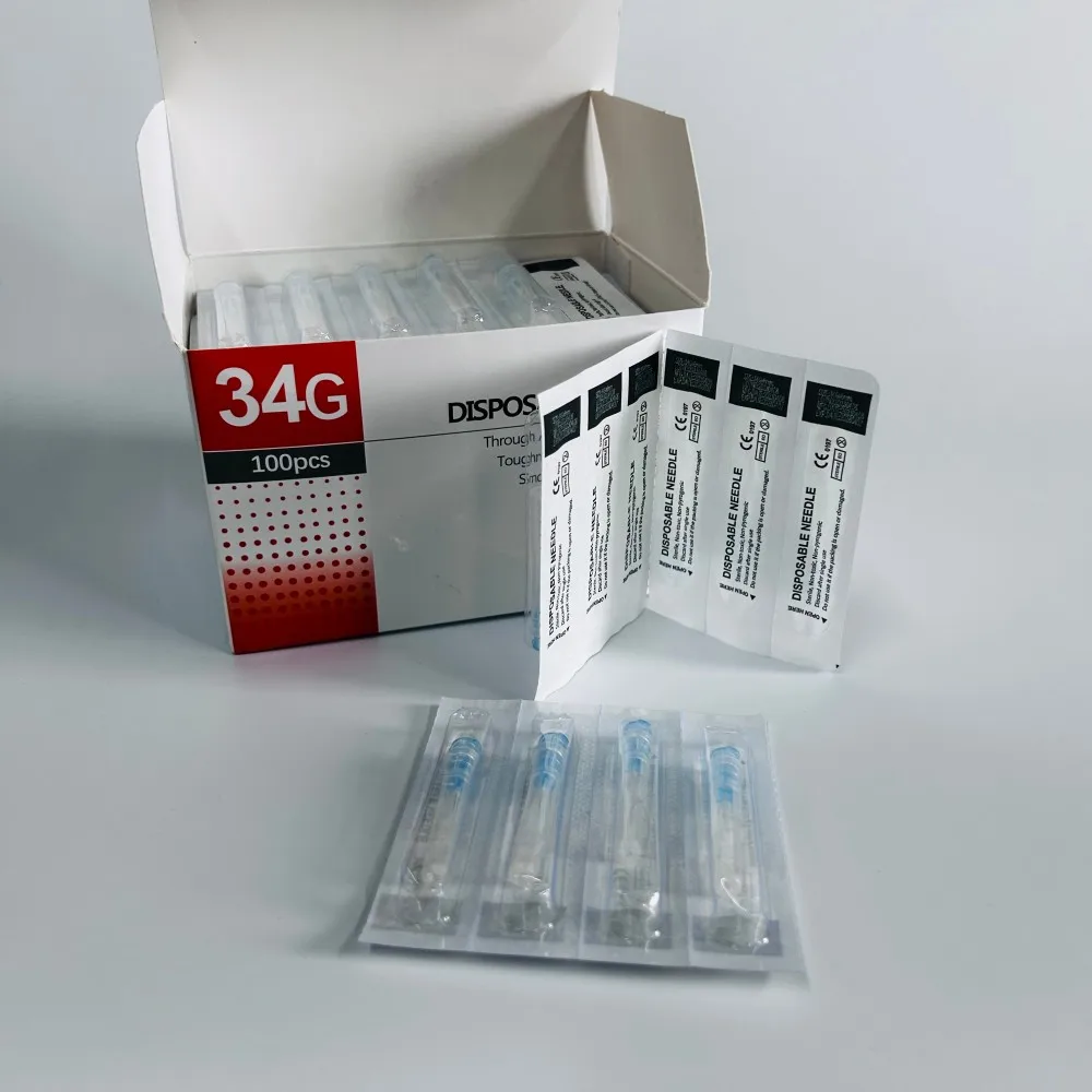 100pcs/box Disposable Needle 34G 2.5mm 4mm 6mm 8mm Individually Packaged Sterile Painless Needle