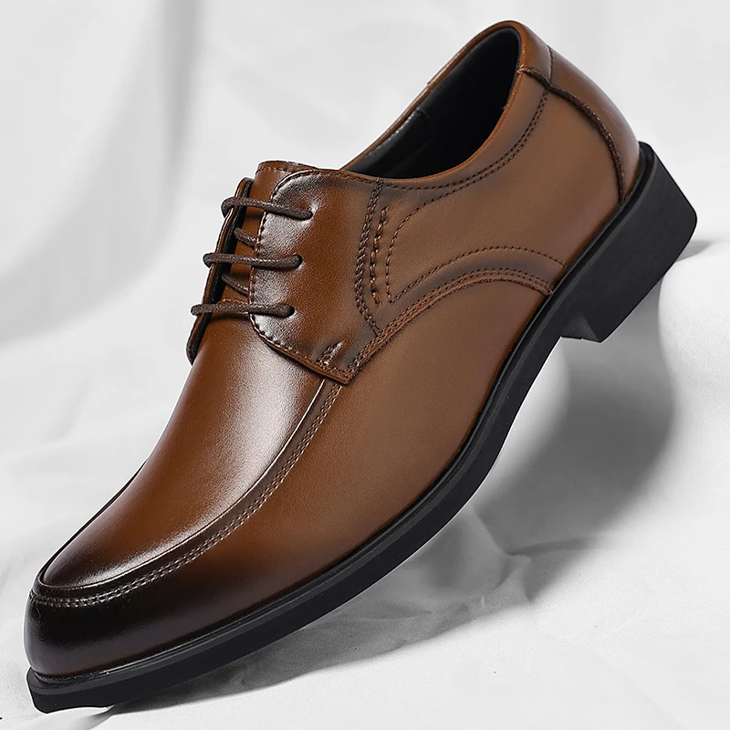 

High Quality Genuine Leather Business Casual Shoes Fashion Comfortable Soft Loafers Large Sizes 37-46 Men's Elegant Party Shoes