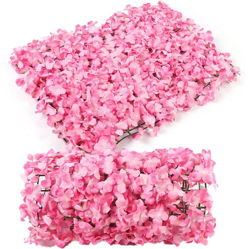 

10 Pack Artificial Silk Rose Lower Wall Panels for Weddings and Home Decor (24 x 16, Pink, 10 Pieces)