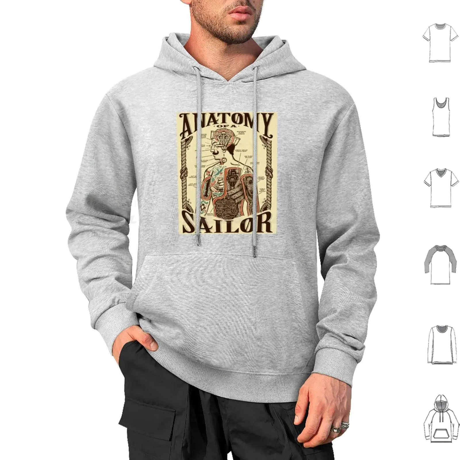 Anatomy Sailor Hoodies Long Sleeve Anatomy Mariner Naval Sailor Anatomy Sailor Anatomy Mariner Marine Ocean People