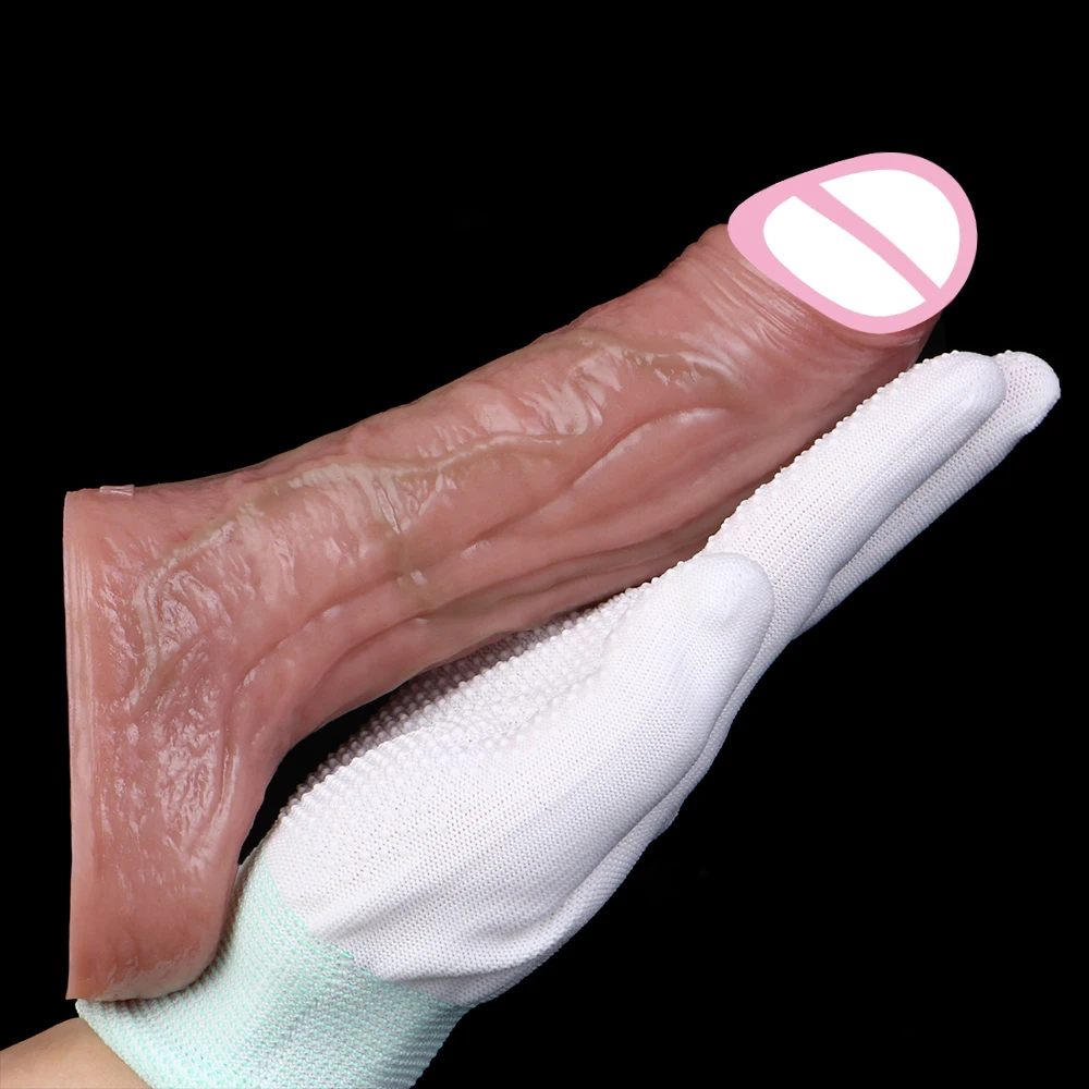 NNSX Lifelike Penis Sleeve Hollow Dildo Sheath Male Delay Ejaculation Cock Ring Penis Extension Sex Toy for Men Cock Enlargement view 5