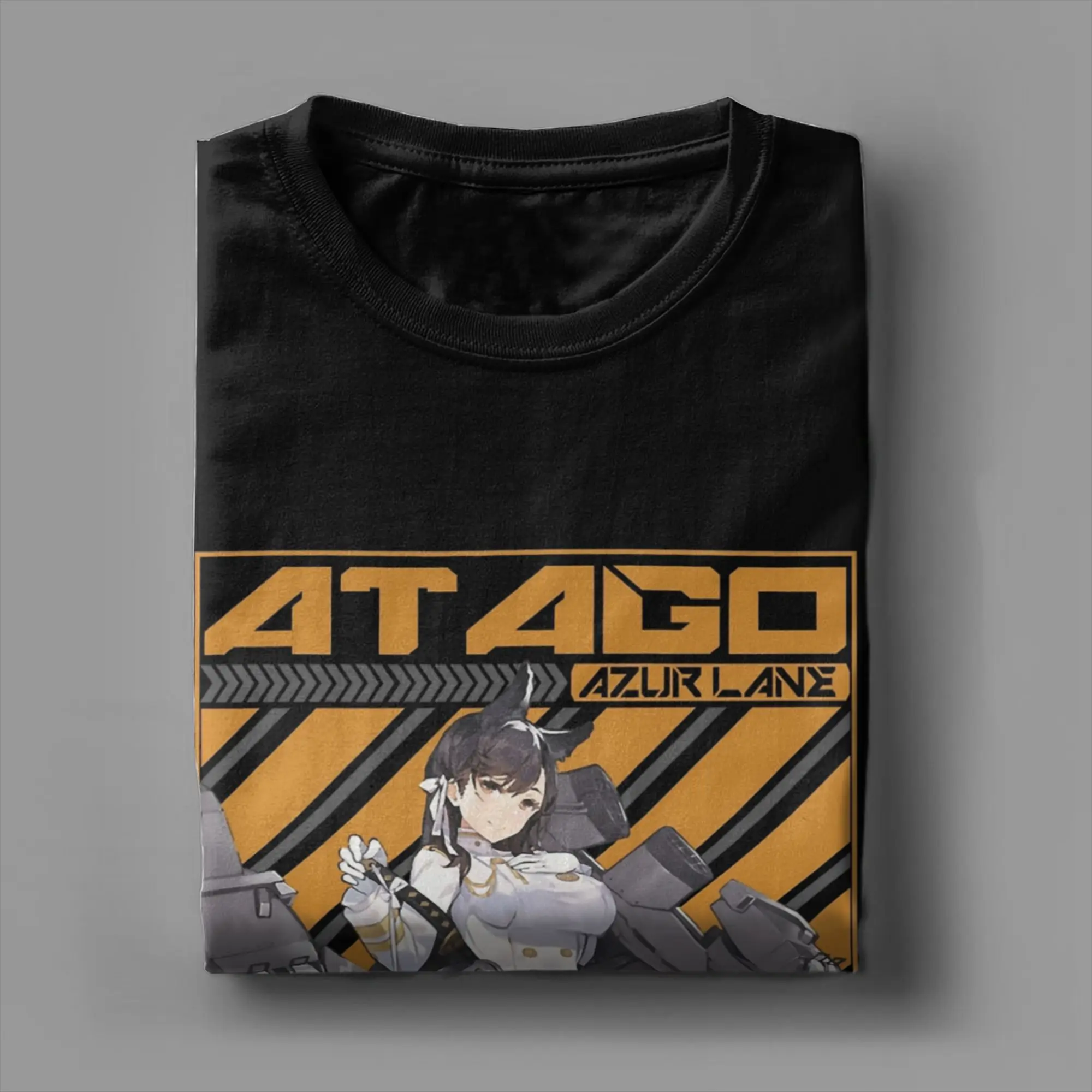 الرجال تي شيرت Azur Lanes خمر القطن الخالص تي شيرت قصير الأكمام تي شيرت س الرقبة بلايز الطباعة