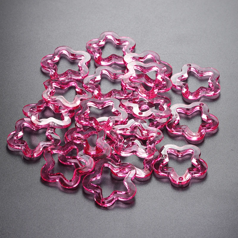 20/50/100 Stück 30mm Acryl Transparente Hohle Sternperlen DIY Schmuckanhänger Schlüsselanhänger Windglocke Handgemachtes Mode-Accessoire – Detail 6