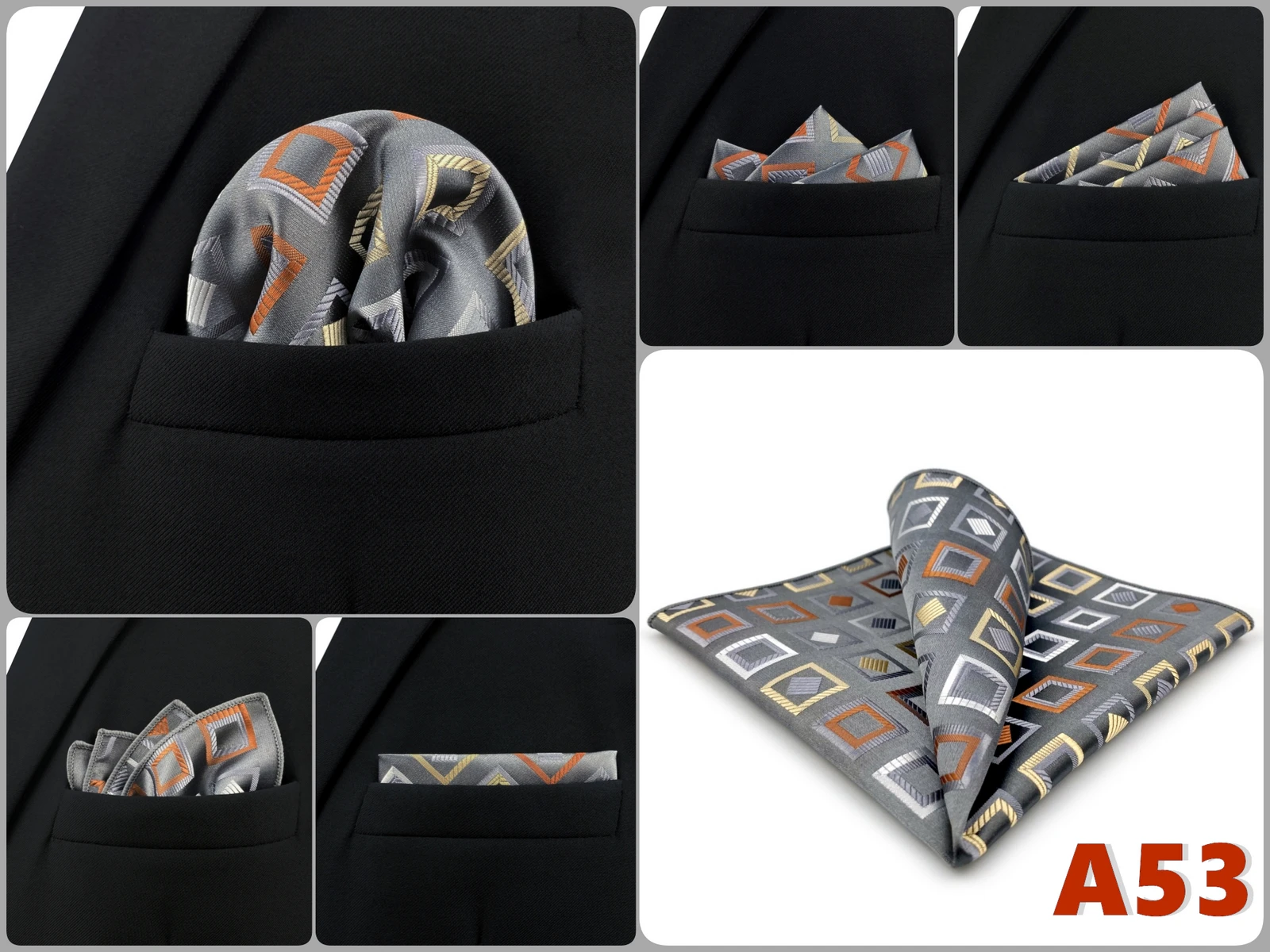 Pocket Square Handkerchief for Men Polka Dot Dots Plaid Check Checkered Suit Pocket Towel Hanky Mens Gift Wedding Business Party