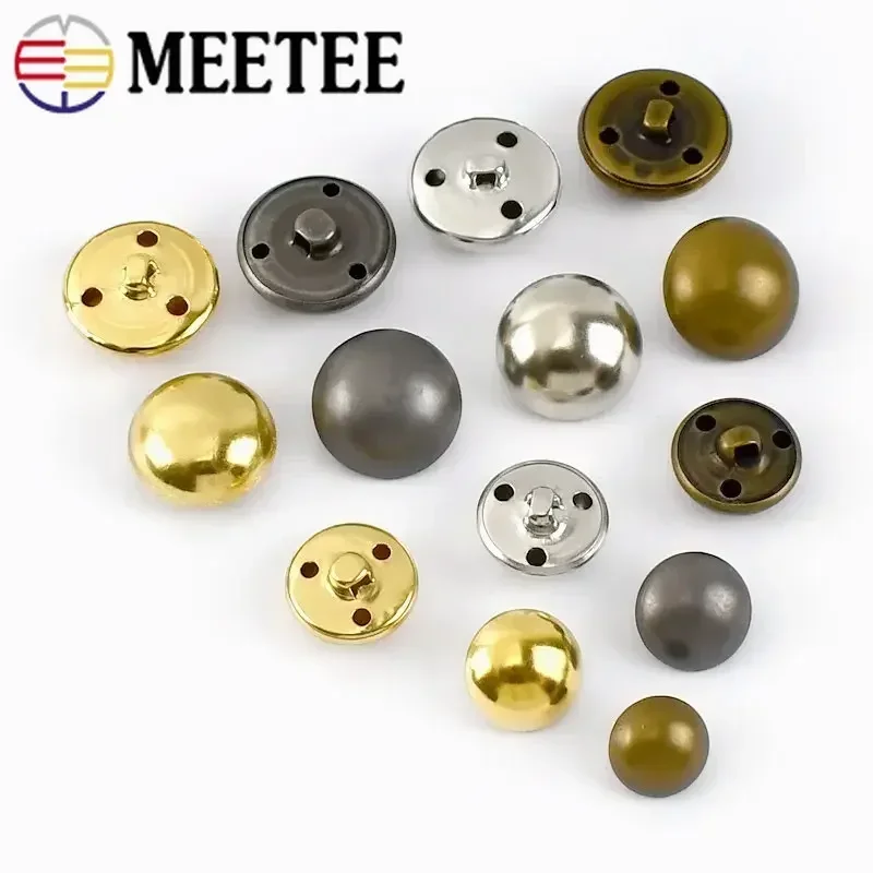 20/50Pcs 15-25mm Metal Buttons Retro Brass Buckle Round Mushroom Shank Button for Clothing Decoration Buckles Sewing Accessories