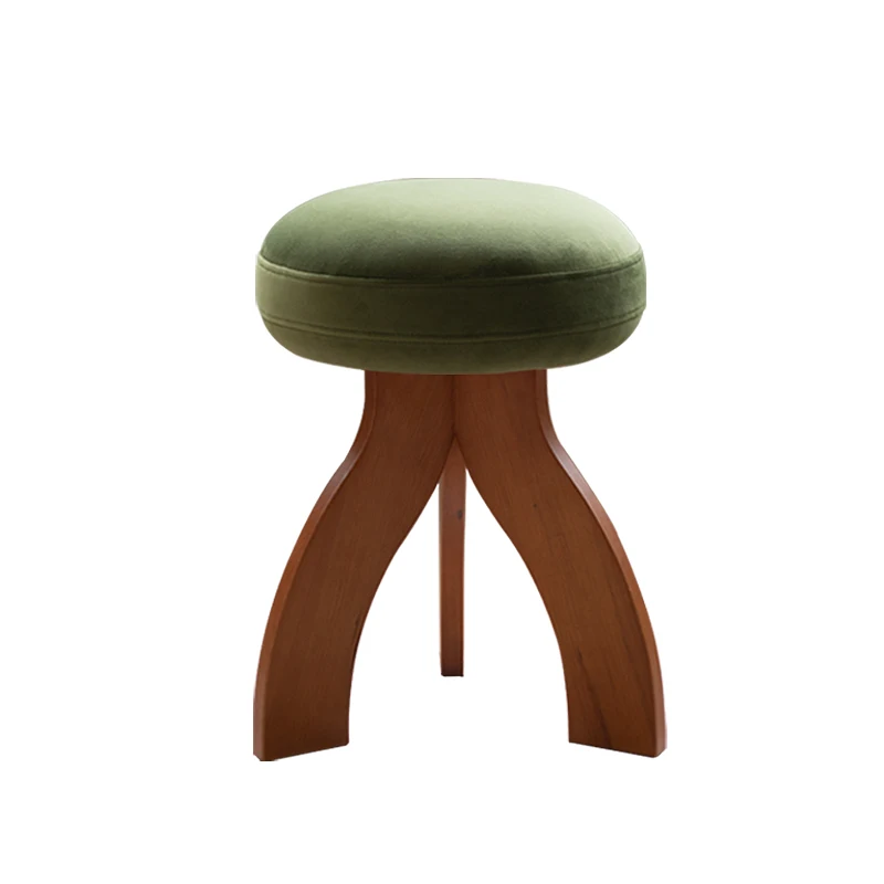 

Retro solid wood round stool shoe change stool small stool home creative living room coffee table stool bedroom dressing