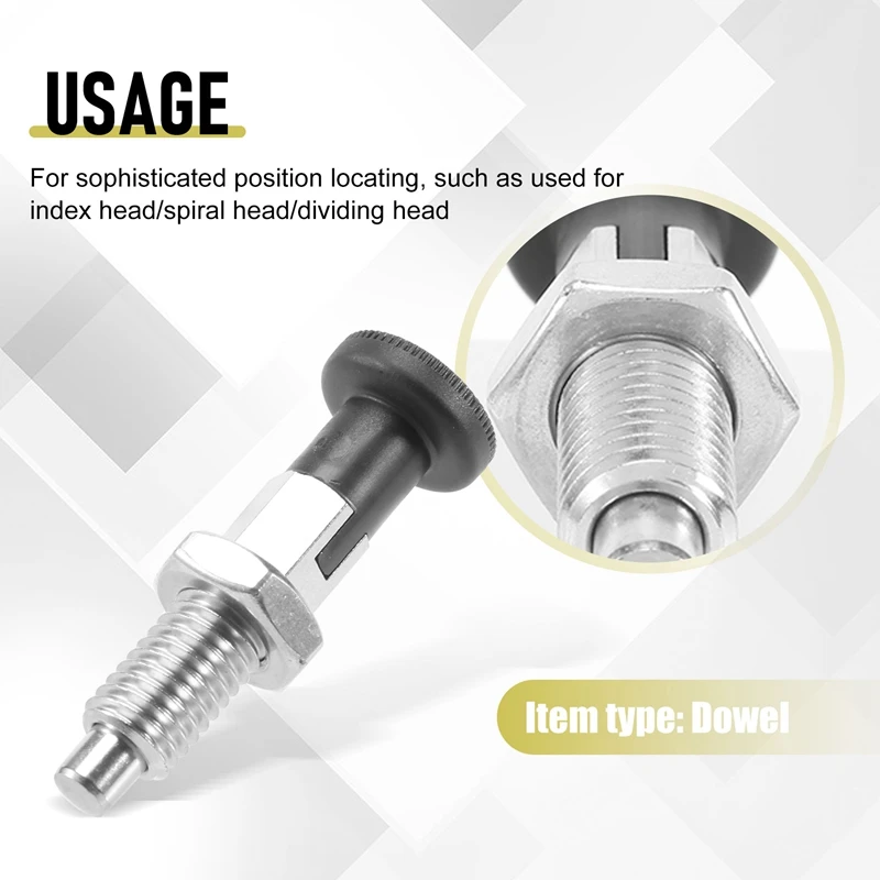 M10 Stainless Steel Self Locking Index Plunger Pin With Self Locking Function For Dividing Head For Sophisticated Position Locat