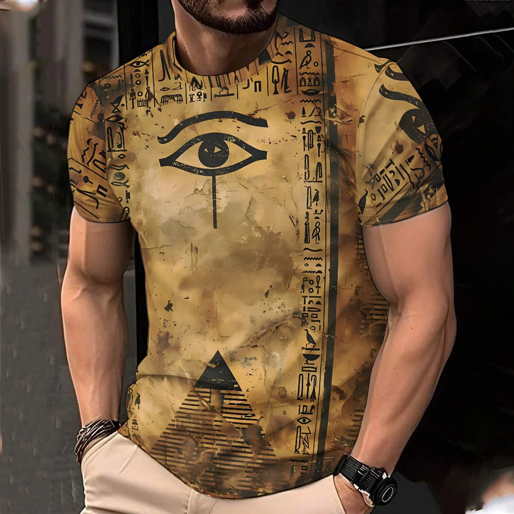 

3D printed men's summer men's round neck men's short sleeved T-shirt top men's fun T-shirt