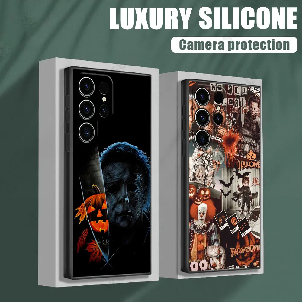 Halloween Horror Movie Phone Case for Samsung Galaxy S26 S25 Ultra S24 S23 Ultra S22 Plus S21 S20 S21 FE S26Ultra S25 Soft Funda