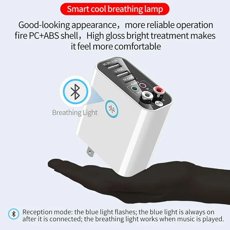 بلوتوث 5.3 استقبال الصوت الارسال ستيريو محول لاسلكي TF/U القرص تشغيل شحن USB سريع لسماعة الرأس التلفزيون IR APP التحكم