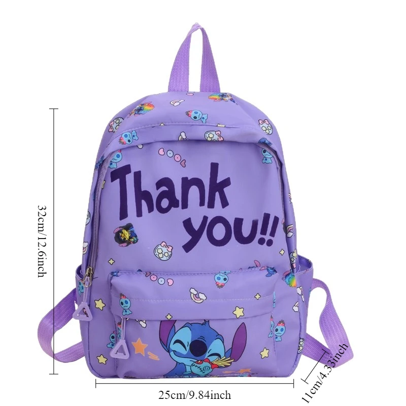 حقيبة ظهر مدرسية للأطفال من ديزني ستيتش، سعة كبيرة، صديقة للبيئة، تصميم مريح بطباعة كرتونية لطلاب المرحلة الابتدائية #5