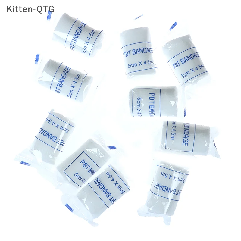 

Hot! 10 rolls/lot 5cmx4.5m PBT Elastic Bandage First Aid Kit Gauze roll Dressing