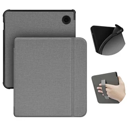 For New Kobo Libra Colour Soft Case with Hand Strap Fabric Smart Cover for Libra 2/H2O Magnetic Protective Slimshell