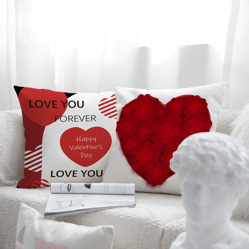 

Valentines Day Plush Pillow/Cushion Cover 45x45 Home Decorative Plush Nordic Home Decorative Pillows for Couch Sofa Living Room