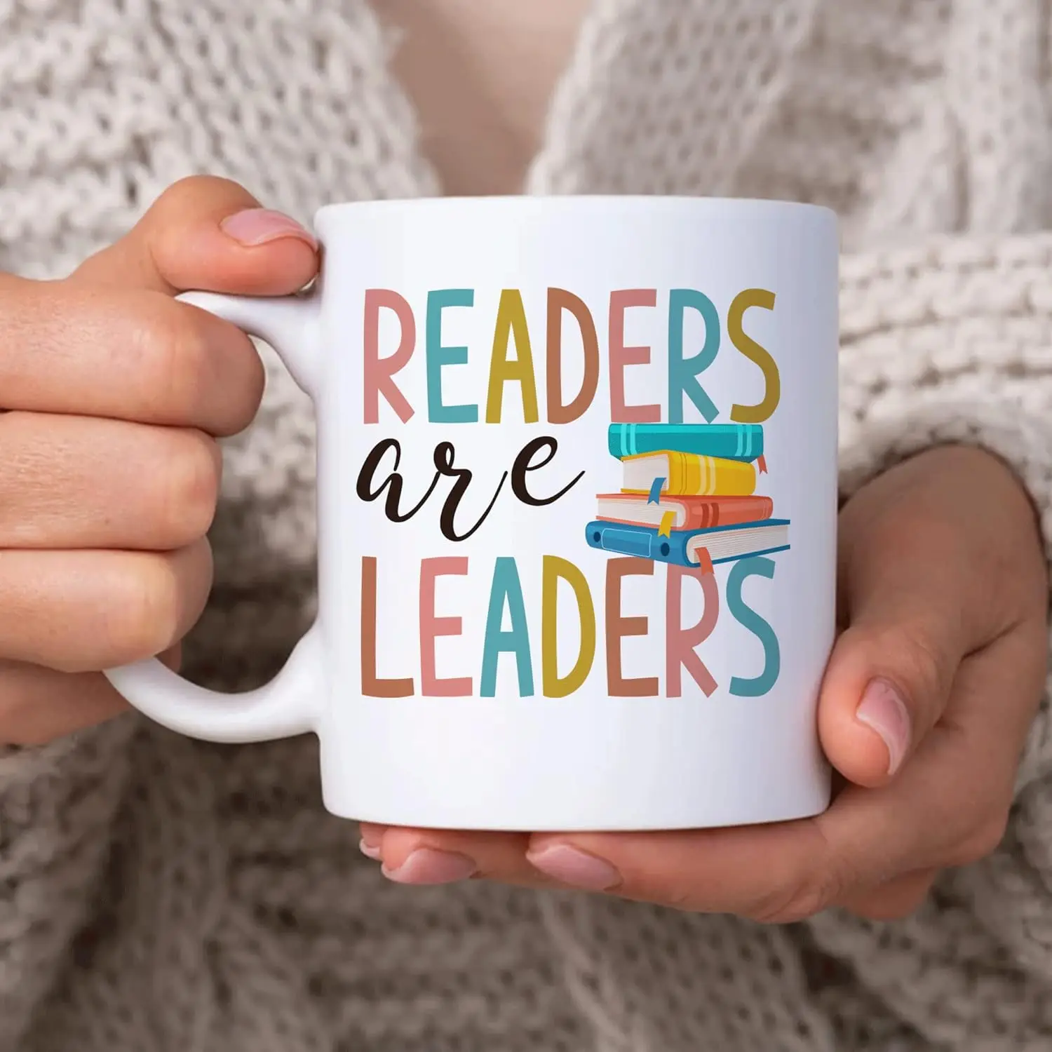 Hyturtle Book Gifts for Book Reading Lover Reader Librarian Teacher - Birthday Christmas - Leaders 11oz White Ceramic Coffee Tea