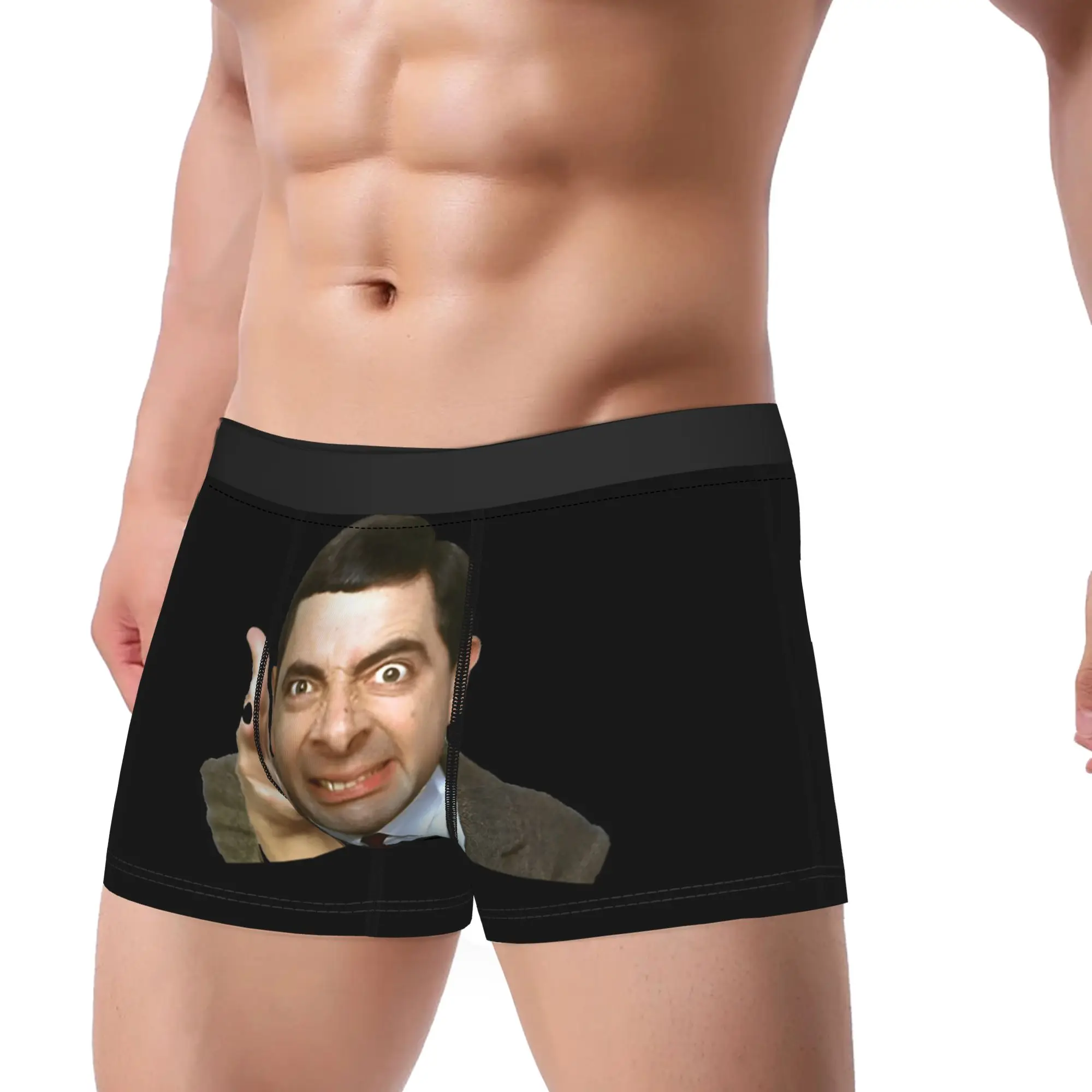 Pointing At You Classic Mr Bean Meme Portrait Print Shorts Briefs  Underwear Trenky Men's Soft Boxershorts Large Size Panties