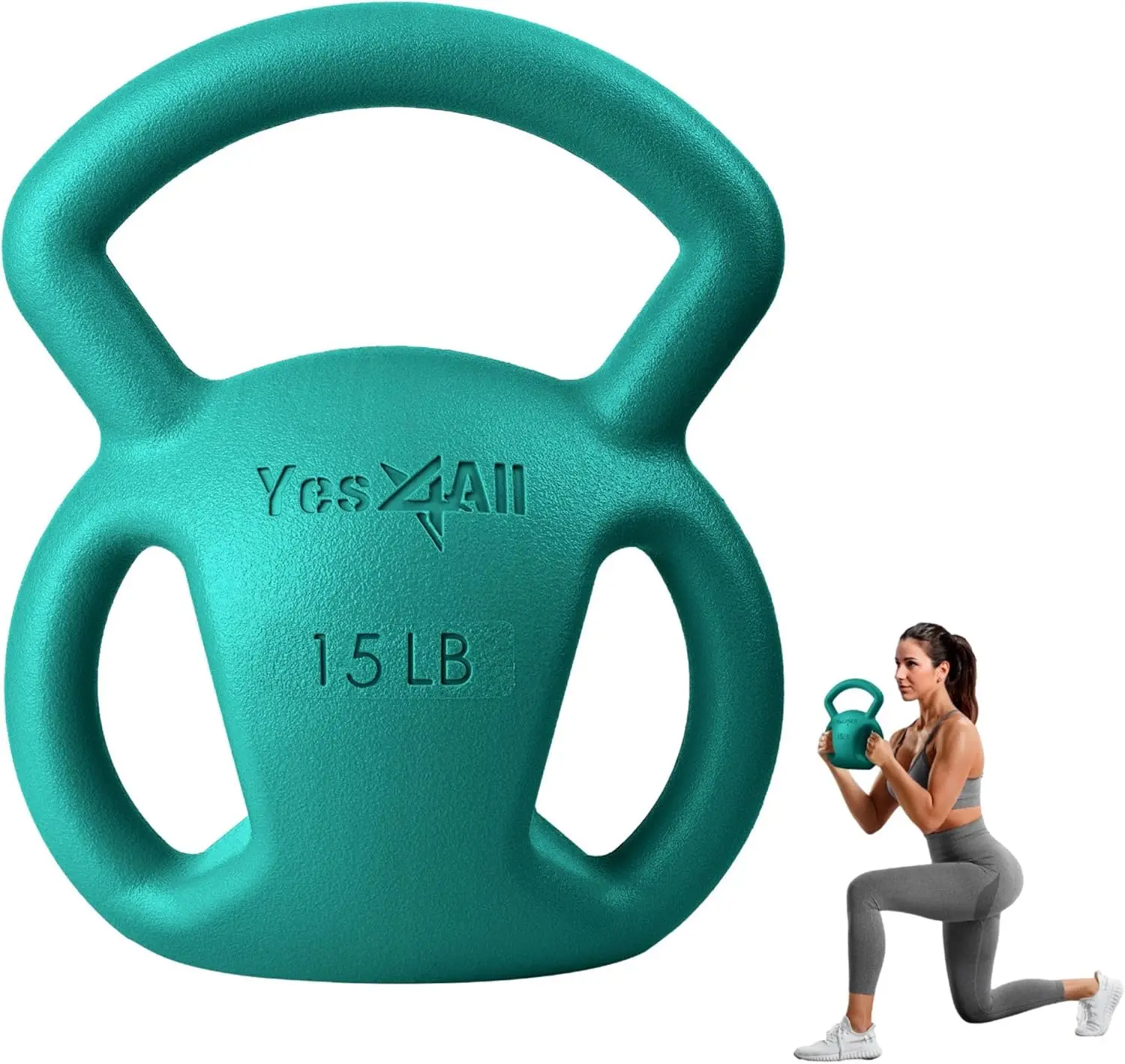 

Kettlebell for Women, Multi-grip Handle Strength Training, Home Gym Exercises & Full Body Workout, 5-25 lb Single or Set