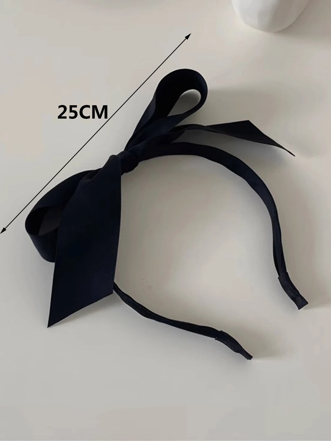 Lystrfac-Diadema con lazo para mujer y niña, accesorio para el cabello, Color negro, liso, a la moda