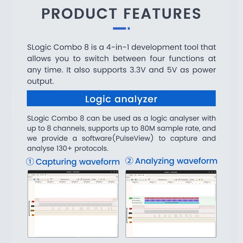 Slogic Combo 8 Slogic Analyzer Daplink Cklink Debugger Tool Durable Easy To Use Black