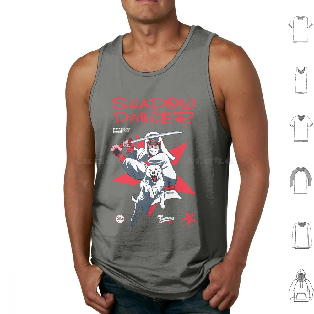 Shadow Dancer Retro Vintage Arcade Tank Tops Print Cotton Shadow Dancer Shinobi Out Run Taito Operation Wolf Galaxian