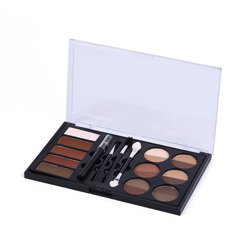 12Colors 3 in 1 Professional Eyebrow Kit Pro Palette Eyebrow Enhancers (New) Pomade Pencil Brush Drawing Tools