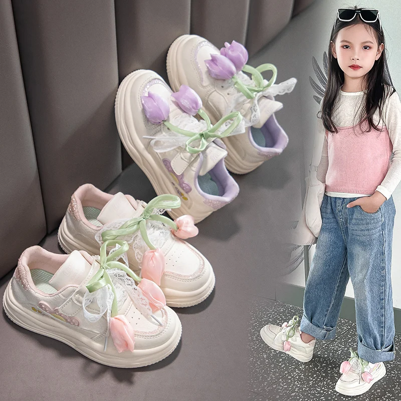

2025 Child Fashionable and Hot-selling Sport Shoe New Flat Bottomed shoe Casual Girl Slip Fashion Versatile Running Shoe