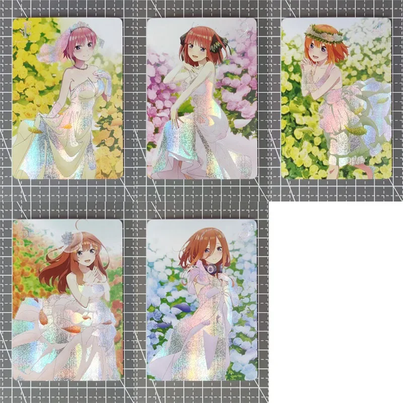 5Pcs/set Anime The Quintessential Quintuplets Nakano Michiko Nakano Miku Christmas Gift Collection Card Toys Diy Flash Card