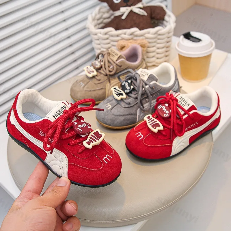 Children's Leisure Sports Shoes 2025 Autumn Boys Girls Outdoor Running Shoes Comfortable Non Slip Soft Soled Fashion Flat Shoes