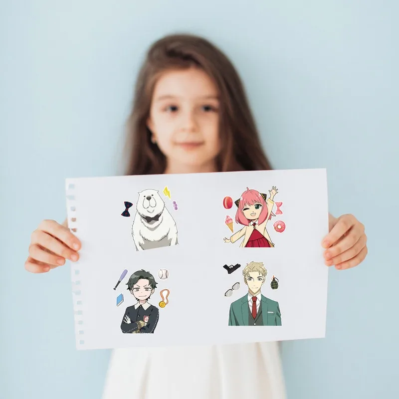 ملحقات الرسوم المتحركة SPY×Family Anya Forger Loid Forger، ملصقات ألغاز كرتونية، مبادلة وجه مبتكرة، ألعاب تعليمية للأطفال