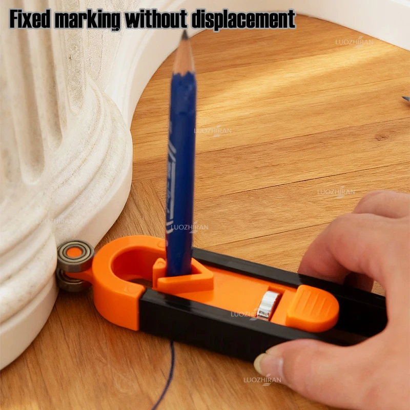 Woodworking Contour Marking Tool Adjustable Profile Gauge with 360°Steel Bearing Wheel for Floor Tile Carpet Cutting Scribing
