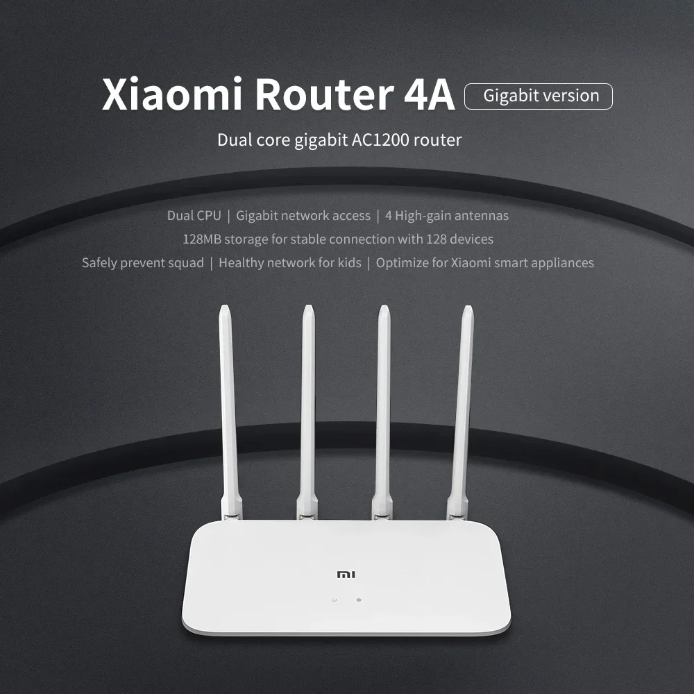 Xiaomi router 4a gigabit edition 1000m 5ghz 2,4 ghz wifi rom 16mb ddr3 64mb 128mb high gain 4 antennen fernbedienung mi home app