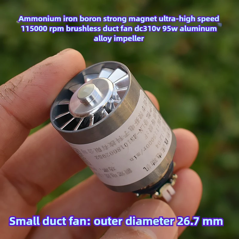 NdFeB Magnet Kuat, Kecepatan Super Tinggi 115000 Rpm, Kipas Saluran Tanpa Sikat Motor Pengering Rambut DC310V