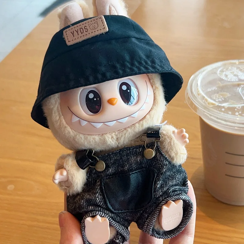 

Clothes For Labubu 15 Cm 17 Cm Dolls 1st To 3rd Generation Workwear Overalls With Hat And Sunglasses Set Clothing Accessories