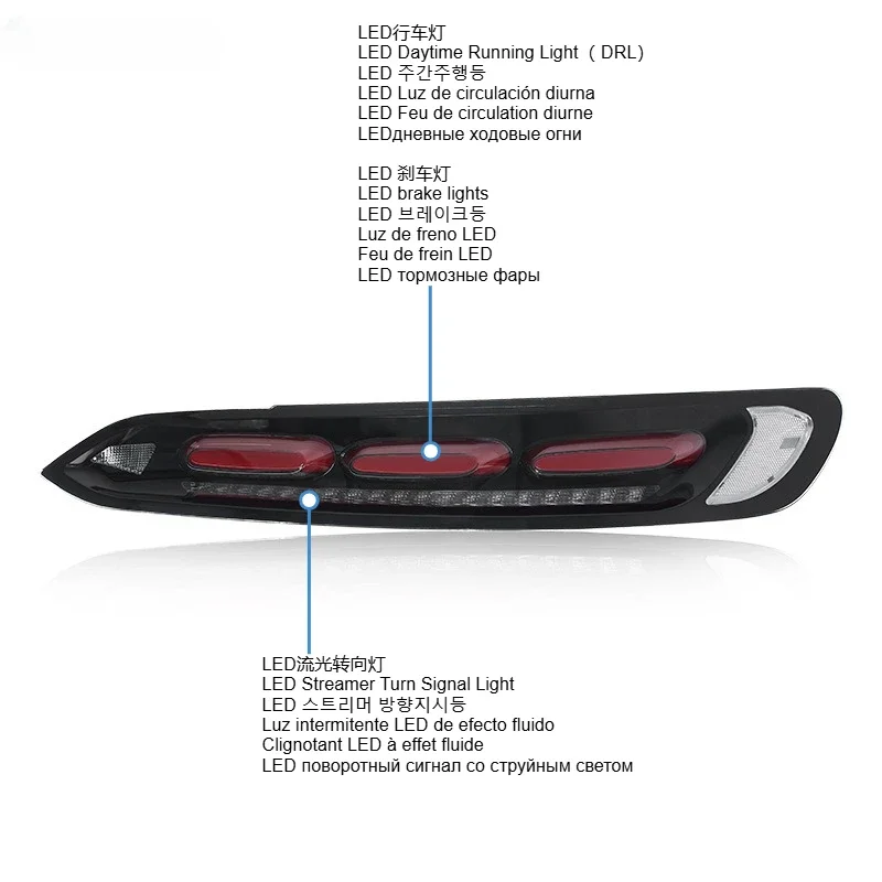 Auto Part Taillights Assmebly For Mercedes-Benz AMG GT2019-2023 LED Tail Light Rear Fog Brake Turn Signal Automotive Accessories
